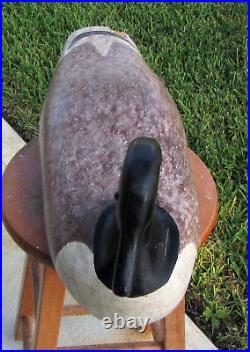 Vintage Wooden Canada Goose Duck Decoy Wood Solid 8lbs Signed W. Ross Maine