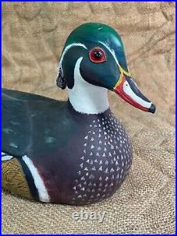 Vintage Wooden Duck Decoy Louisiana Carver Anthony Fabra