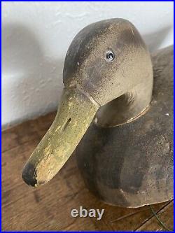 Vintage Wooden Duck Decoy With D. C. Sanford Co Weight