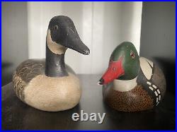 Vintage Wooden Duck Decoys Branded & signed Dave Frier