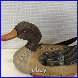 Vintage Wooden Hand Carved Decoy Ducks (2 Wood Ducks)