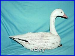Vintage Wooden Snow Goose DECOY F&S Large 24 Wood Antique Folk Art Hunting