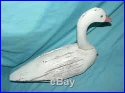 Vintage Wooden Snow Goose DECOY F&S Large 24 Wood Antique Folk Art Hunting