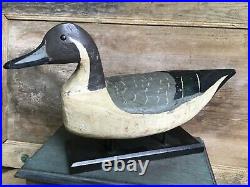 Vintage antique old wooden working Maryland Capt. John Smith Pintail duck decoy
