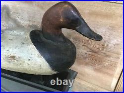 Vintage antique old wooden working Upper Bay Canvasback duck decoy