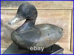 Vintage antique old wooden working Va. /NC Bluebill Drake duck decoy