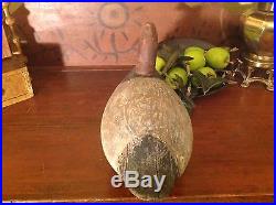 Vintage antique old wooden working early Graham/Dye/Holly redhead duck decoy
