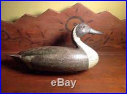 Vintage antique old wooden working factory Illinois River pintail duck decoy