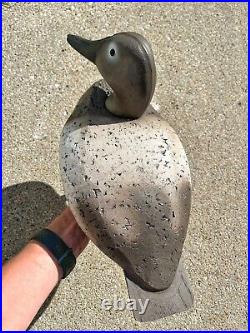 Vintage c1950s Herters Cork & Wood Canvasback Duck Decoys Large Drake Hen with Tag
