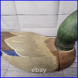 Vintage hand carved wooden mallard duck decoy Wooden bird original