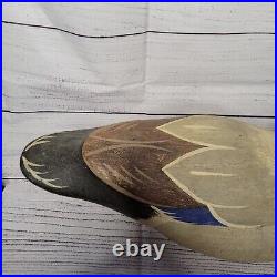 Vintage hand carved wooden mallard duck decoy Wooden bird original