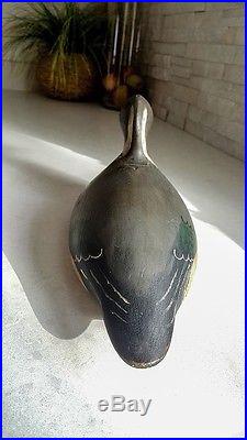 Vintage old pintail duck decoy glass eyes hollow