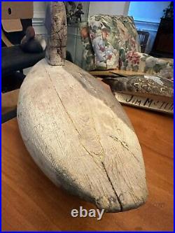 Vintage wood duck decoy 17.5 inches rare heavy