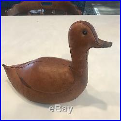 Vtg Abercrombie & Fitch Dimitri Omersa Leather Duck MCM Doorstop Decoy