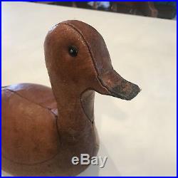 Vtg Abercrombie & Fitch Dimitri Omersa Leather Duck MCM Doorstop Decoy