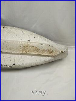 Vtg Canada Goose Hunting Decoy Cork Body Wood Head Glass Eyes Waterfowl 26 X 13