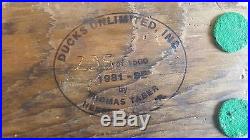 Vtg Ducks Unlimited Carved Wood Pintail Decoy Tom Taber Hersey Kyle JR 1981-82