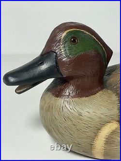 Vtg Hand Carved Painted Duck Decoy Green-Winged Teal. Circa 1984 Signed Exc A+