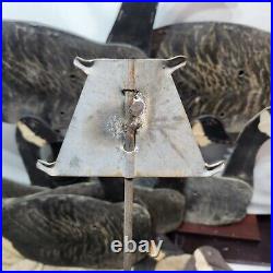 Vtg Johnsons Folding Goose Decoys Complete Set Of 8 Large 2 Bags and Stakes