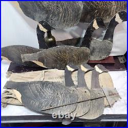 Vtg Johnsons Folding Goose Decoys Complete Set Of 8 Large 2 Bags and Stakes