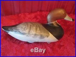Vtg Redhead Drake Duck Working Decoy Hand Carved by Mitchell Painted by Joiner