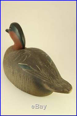Vtg Wildfowler Old Saybrook Teal Drake Duck Decoy Carved Sculpture Rare Figurine
