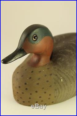 Vtg Wildfowler Old Saybrook Teal Drake Duck Decoy Carved Sculpture Rare Figurine