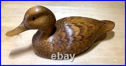 WADE RUSSELL JR Hand Carved Black Duck Decoy Signed 1995