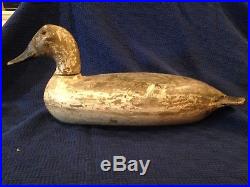 Well shaped vintage carved black, white, and brown Mallard Hen with swivel head