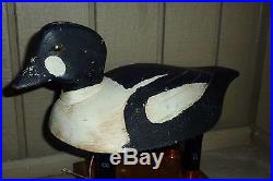 Whistler duck decoy with brass tack eyes-Ontario C. 1920