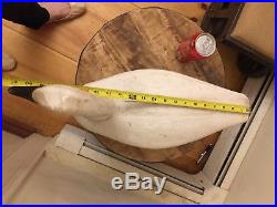 White Swan Vintage Wood Hand Carved Duck Decoy Large Display Decor MSRP $500