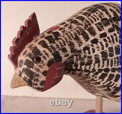 Will Kirkpatrick Vintage Hand Carved Plymouth Rock Rooster or Hen Signed WEK