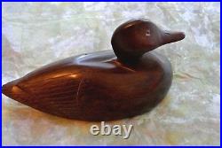 Wood Duck Hand Carved /Decoy/Solid Wood/3Lb/Vintage/Dark Finish