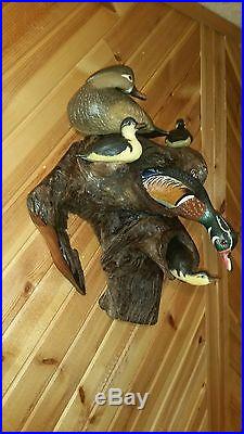 Woodduck woodcarving, duck decoy, waterfowl carving, Casey Edwards