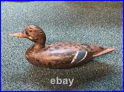 Wooden Duck Decoy Original Vintage Hand Painted Raymond Lead CO. Chicago 16 inch