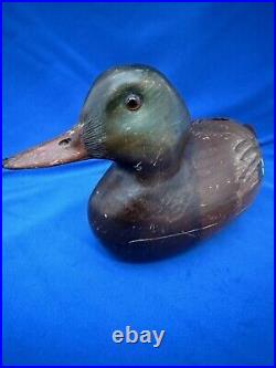 Wooden Duck Decoy Teal Robert Allen White 10/82